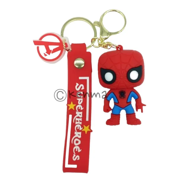 Cute_Red_Spiderman_2D_Lanyard_Rubber_Keychain_Lanyard_Charm_Keyring