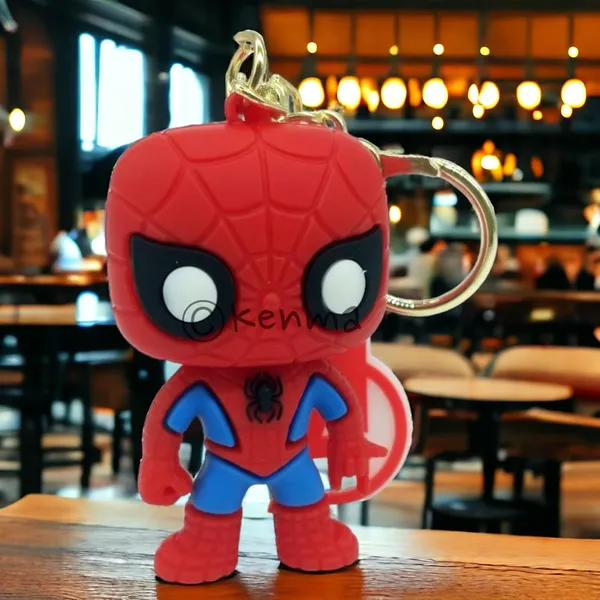 Cute_Red_Spiderman_2D_Lanyard_Rubber_Keychain_Lanyard_Charm_Keyring
