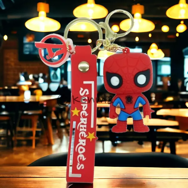 Cute_Red_Spiderman_2D_Lanyard_Rubber_Keychain_Lanyard_Charm_Keyring