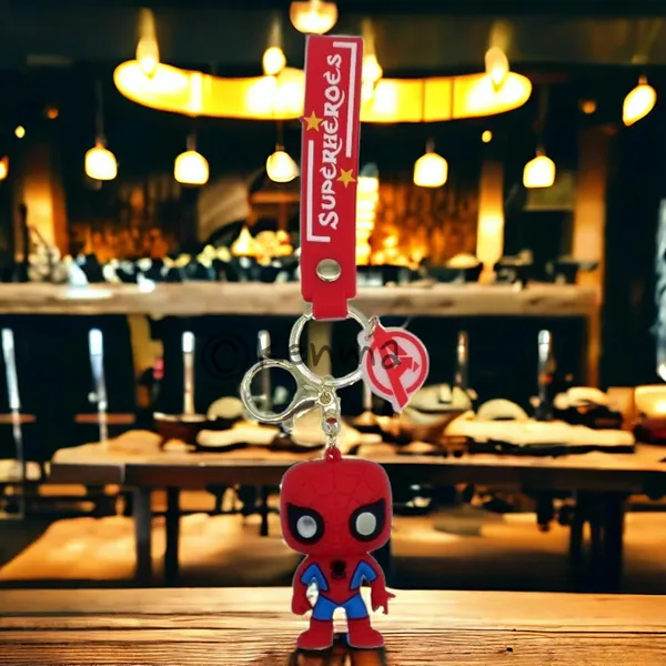 Cute_Red_Spiderman_2D_Lanyard_Rubber_Keychain_Lanyard_Charm_Keyring