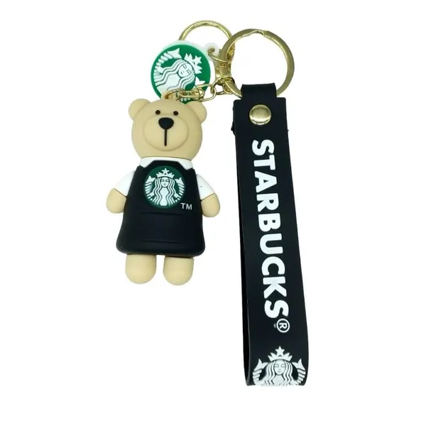 Cute_Star_3D_Black_Bear_Lanyard_Rubber_Keychain_Lanyard_Charm_Keyring