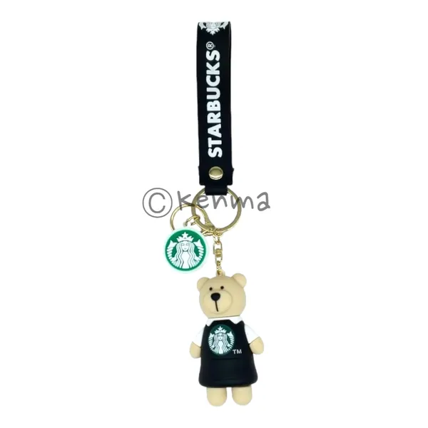 Cute_Star_3D_Black_Bear_Lanyard_Rubber_Keychain_Lanyard_Charm_Keyring
