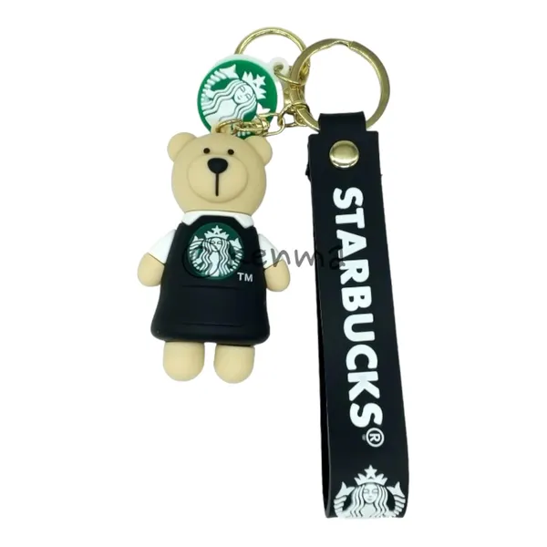 Cute_Star_3D_Black_Bear_Lanyard_Rubber_Keychain_Lanyard_Charm_Keyring