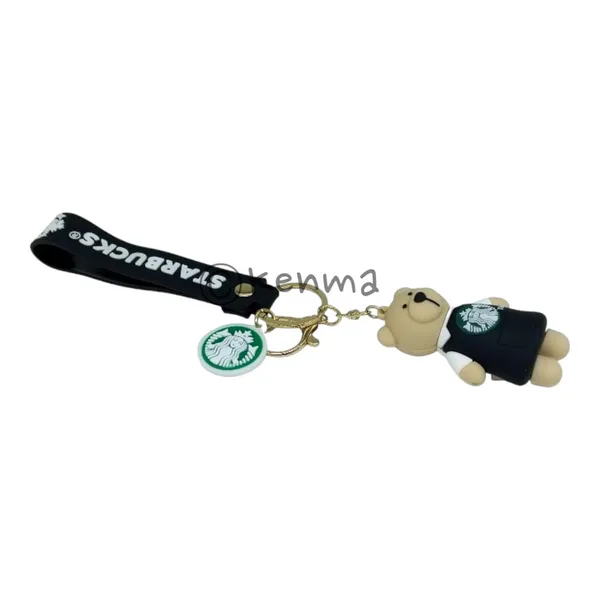 Cute_Star_3D_Black_Bear_Lanyard_Rubber_Keychain_Lanyard_Charm_Keyring