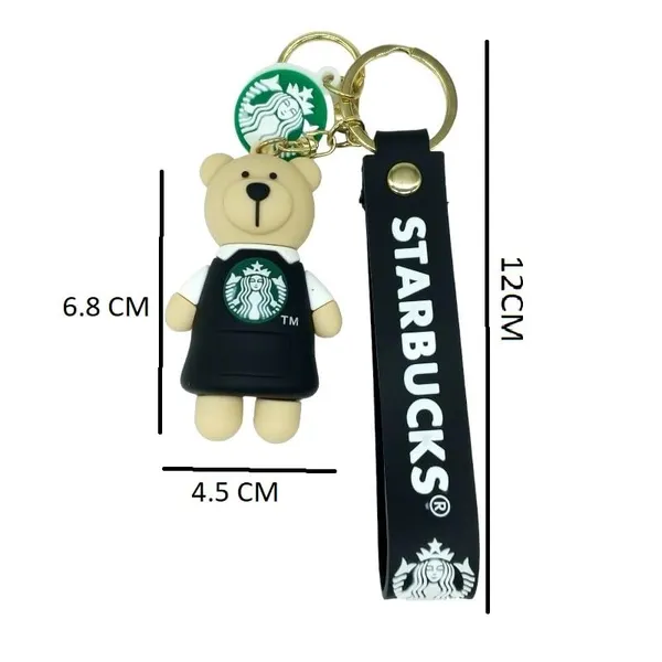Cute_Star_3D_Black_Bear_Lanyard_Rubber_Keychain_Lanyard_Charm_Keyring