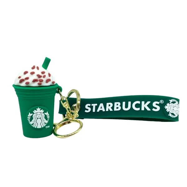 Cute_Star_3D_Green_Cup_Lanyard_Rubber_Keychain_Lanyard_Charm_Keyring