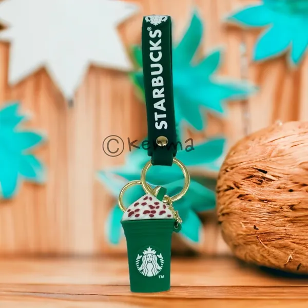 Cute_Star_3D_Green_Cup_Lanyard_Rubber_Keychain_Lanyard_Charm_Keyring