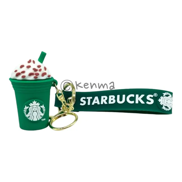 Cute_Star_3D_Green_Cup_Lanyard_Rubber_Keychain_Lanyard_Charm_Keyring