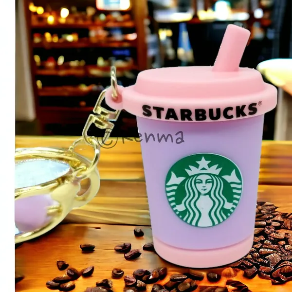 Cute_Star_3D_Purpule_Cup_With_Pink_Straw_Lanyard_Rubber_Keychain_Lanyard_Charm