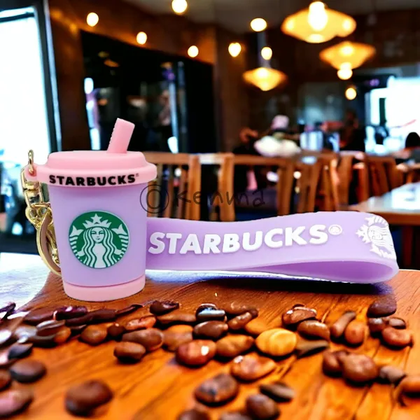Cute_Star_3D_Purpule_Cup_With_Pink_Straw_Lanyard_Rubber_Keychain_Lanyard_Charm