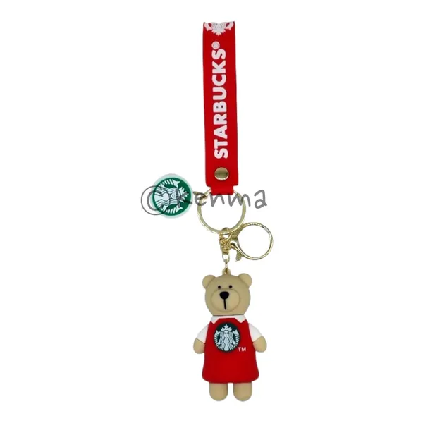 Cute_Star_3D_Red_Standing_Smiling_Bear_With_Lanyard_Rubber_Keychain_Lanyard_Charm_Keyring