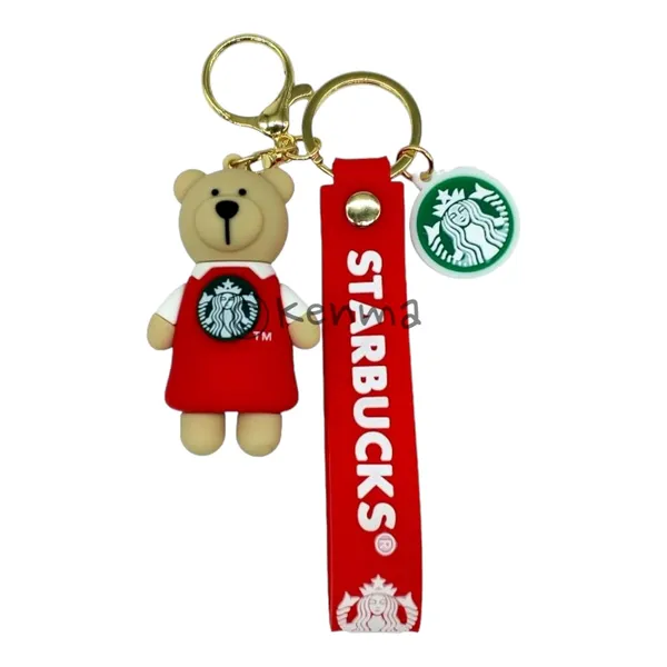 Cute_Star_3D_Red_Standing_Smiling_Bear_With_Lanyard_Rubber_Keychain_Lanyard_Charm_Keyring