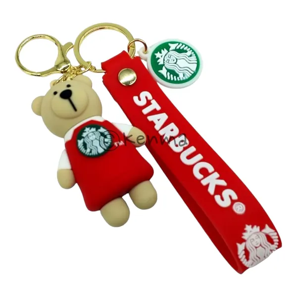 Cute_Star_3D_Red_Standing_Smiling_Bear_With_Lanyard_Rubber_Keychain_Lanyard_Charm_Keyring