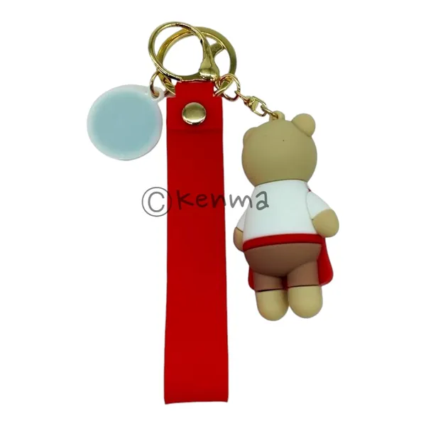 Cute_Star_3D_Red_Standing_Smiling_Bear_With_Lanyard_Rubber_Keychain_Lanyard_Charm_Keyring