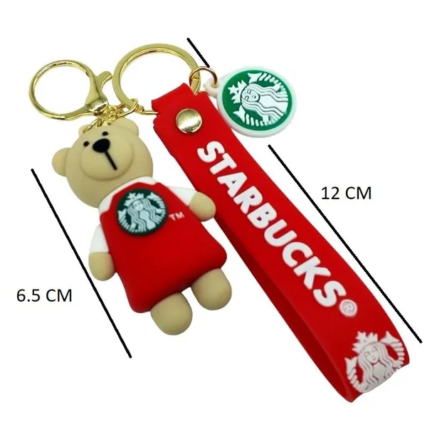 Cute_Star_3D_Red_Standing_Smiling_Bear_With_Lanyard_Rubber_Keychain_Lanyard_Charm_Keyring