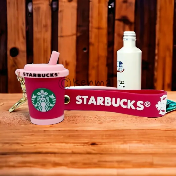 Cute_Star_3D_Red_With_Pink_Straw_Cup_Lanyard_Rubber_Keychain_Lanyard_Charm_Keyring