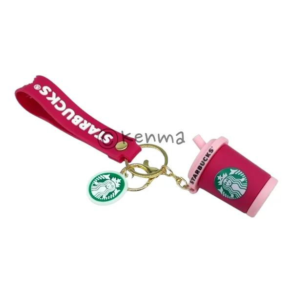 Cute_Star_3D_Red_With_Pink_Straw_Cup_Lanyard_Rubber_Keychain_Lanyard_Charm_Keyring