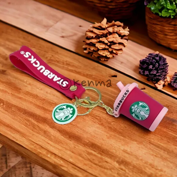 Cute_Star_3D_Red_With_Pink_Straw_Cup_Lanyard_Rubber_Keychain_Lanyard_Charm_Keyring