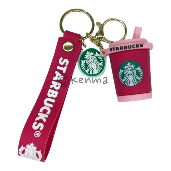 Cute_Star_3D_Red_With_Pink_Straw_Cup_Lanyard_Rubber_Keychain_Lanyard_Charm_Keyring