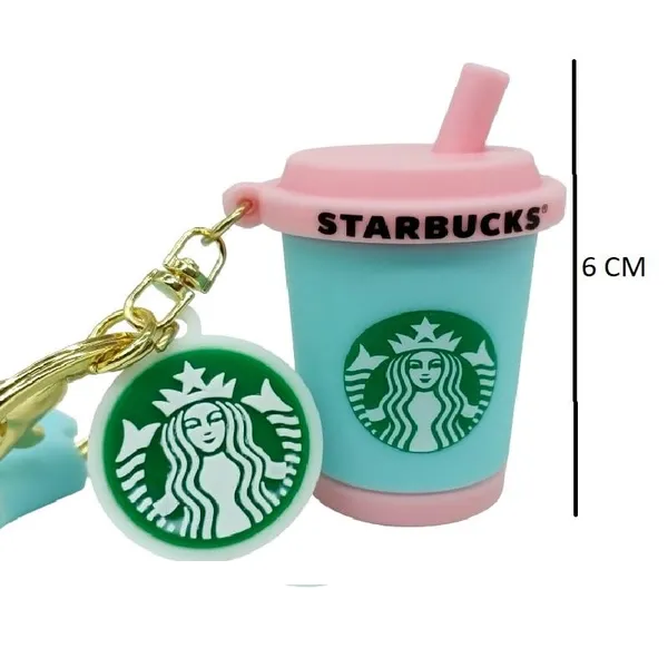 Cute_Star_3D_Blue_With_Pink_Straw_Cup_Lanyard_Rubber_Keychain_Lanyard_Charm_Keyring