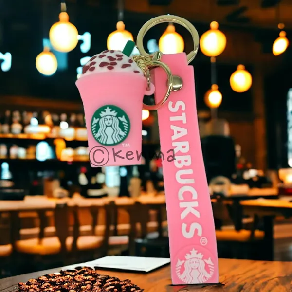 Cute_Star_3D_Light_Pink_Cup_Lanyard_Rubber_Keychain_Lanyard_Charm_Keyring
