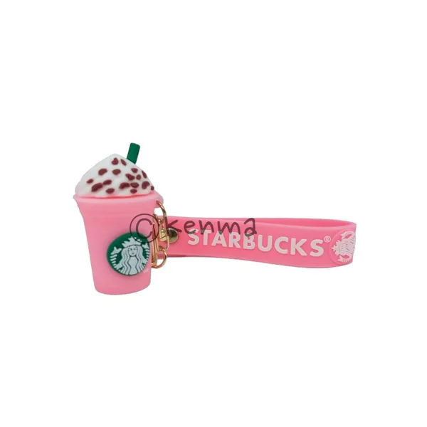Cute_Star_3D_Light_Pink_Cup_Lanyard_Rubber_Keychain_Lanyard_Charm_Keyring