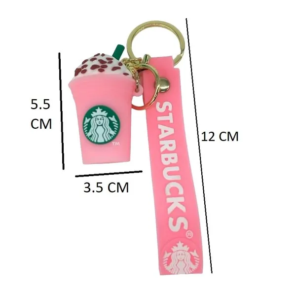 Cute_Star_3D_Light_Pink_Cup_Lanyard_Rubber_Keychain_Lanyard_Charm_Keyring