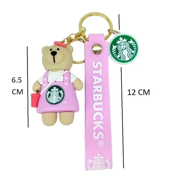 Cute_Star_3D_Light_Pink_Bear_With_Bow_Model_2_Lanyard_Rubber_Keychain_Lanyard_Charm