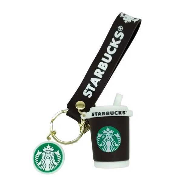 Cute_Star_Brown_3D_Cup_Lanyard_Rubber_Keychain_Lanyard_Charm_Keyring