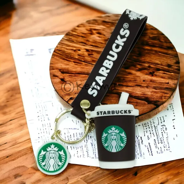 Cute_Star_Brown_3D_Cup_Lanyard_Rubber_Keychain_Lanyard_Charm_Keyring