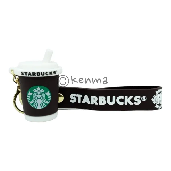 Cute_Star_Brown_3D_Cup_Lanyard_Rubber_Keychain_Lanyard_Charm_Keyring