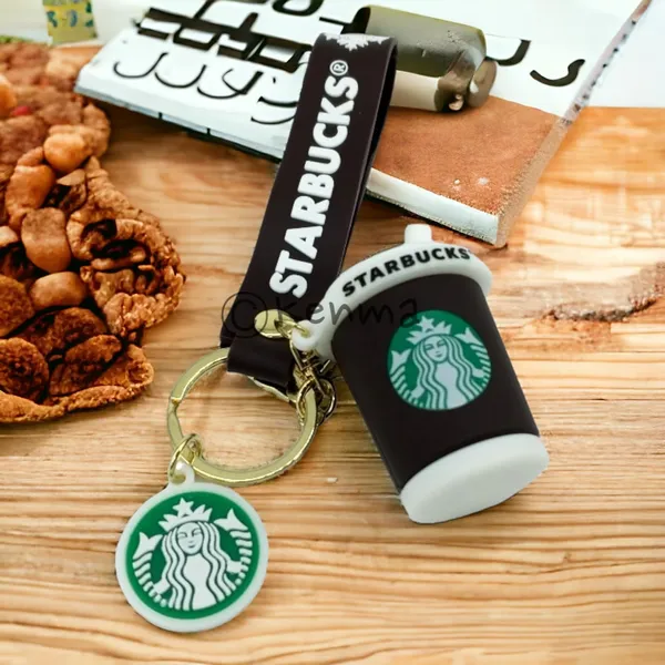 Cute_Star_Brown_3D_Cup_Lanyard_Rubber_Keychain_Lanyard_Charm_Keyring