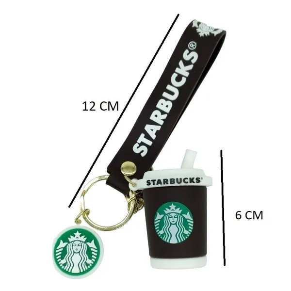 Cute_Star_Brown_3D_Cup_Lanyard_Rubber_Keychain_Lanyard_Charm_Keyring