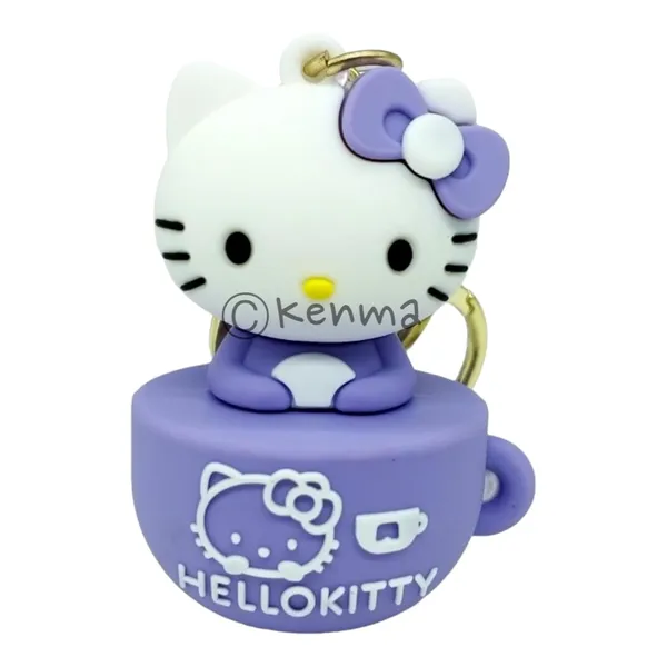 Cute_White_Hello_Kitty_Inside_Of_Purpule_Cup_Lanyard_Rubber_Keychain_Lanyard_Charm_Keyring