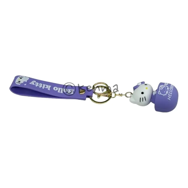 Cute_White_Hello_Kitty_Inside_Of_Purpule_Cup_Lanyard_Rubber_Keychain_Lanyard_Charm_Keyring