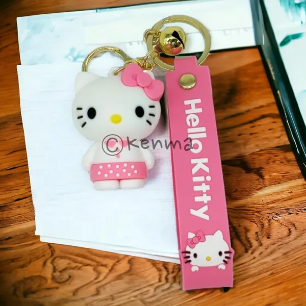 Cute_White_3D_Hello_Kitty_Lanyard_Rubber_Keychain_Lanyard_Charm_Model_2_Keyring