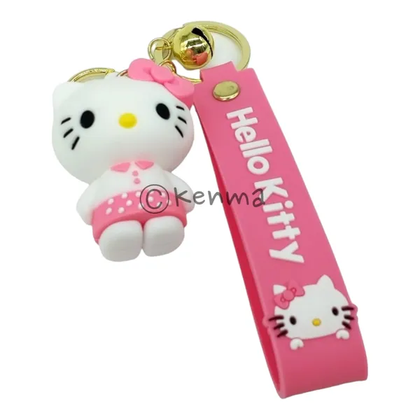 Cute_White_3D_Hello_Kitty_Lanyard_Rubber_Keychain_Lanyard_Charm_Model_2_Keyring