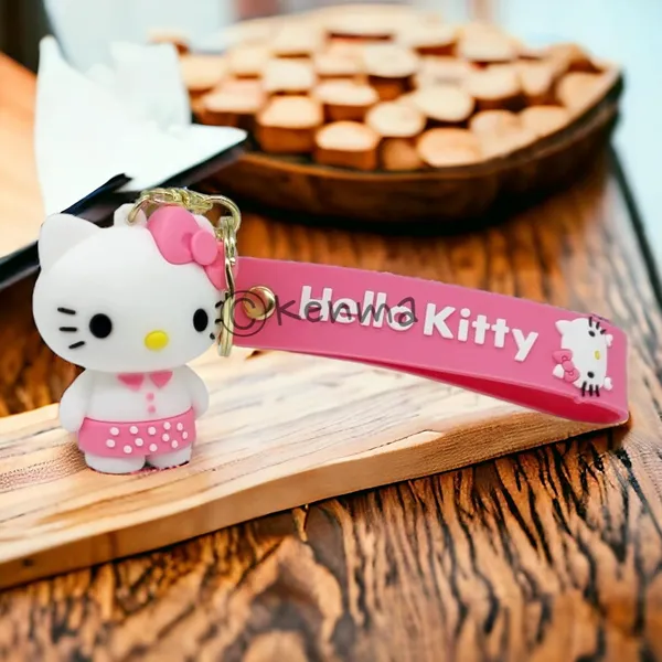 Cute_White_3D_Hello_Kitty_Lanyard_Rubber_Keychain_Lanyard_Charm_Model_2_Keyring