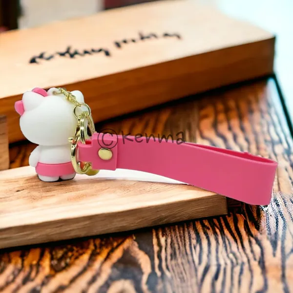 Cute_White_3D_Hello_Kitty_Lanyard_Rubber_Keychain_Lanyard_Charm_Model_2_Keyring