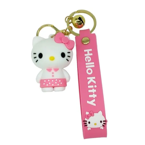 Cute_White_3D_Hello_Kitty_Lanyard_Rubber_Keychain_Lanyard_Charm_Model_2_Keyring