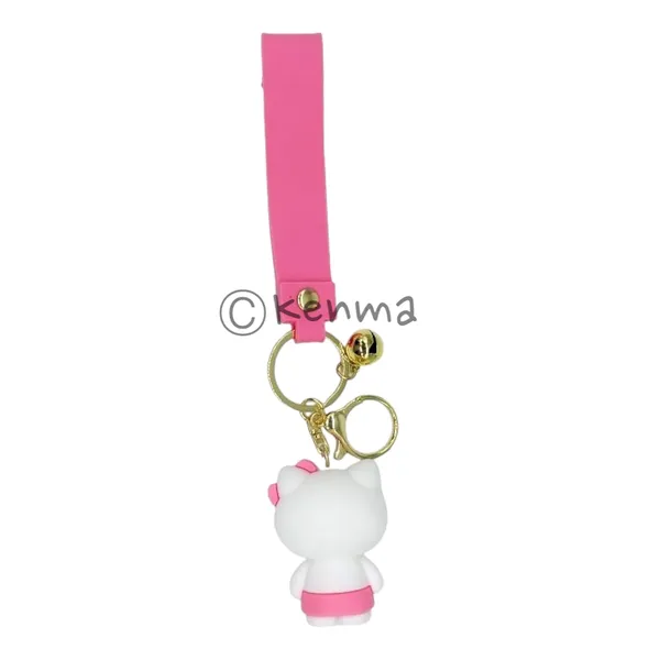 Cute_White_3D_Hello_Kitty_Lanyard_Rubber_Keychain_Lanyard_Charm_Model_2_Keyring
