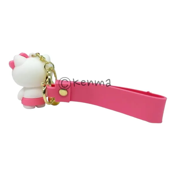 Cute_White_3D_Hello_Kitty_Lanyard_Rubber_Keychain_Lanyard_Charm_Model_2_Keyring