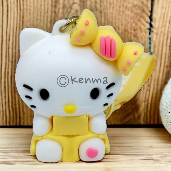 Cute_Yellow_Hello_Kitty_Model_2_3D_Keychain_Lanyard_Charm_Keyring