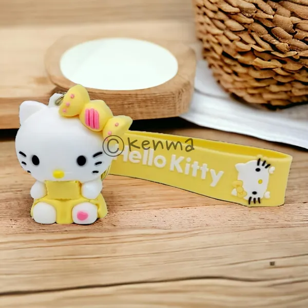 Cute_Yellow_Hello_Kitty_Model_2_3D_Keychain_Lanyard_Charm_Keyring