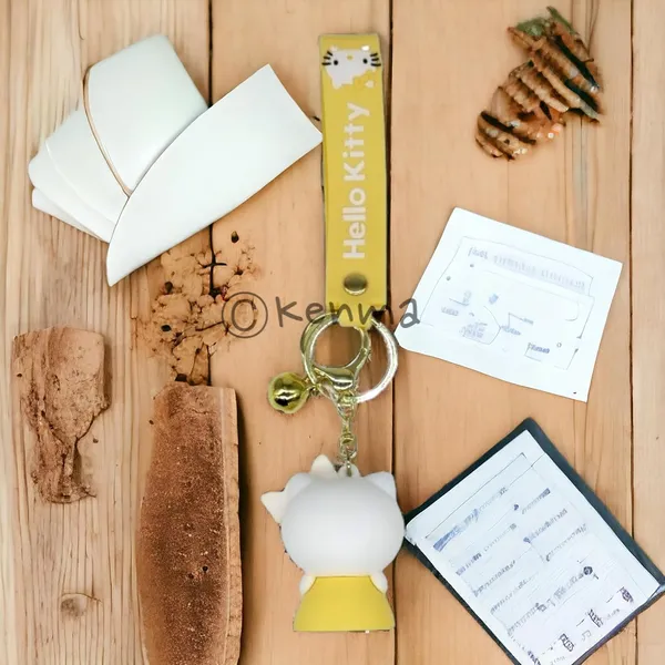 Cute_Yellow_Hello_Kitty_Model_2_3D_Keychain_Lanyard_Charm_Keyring