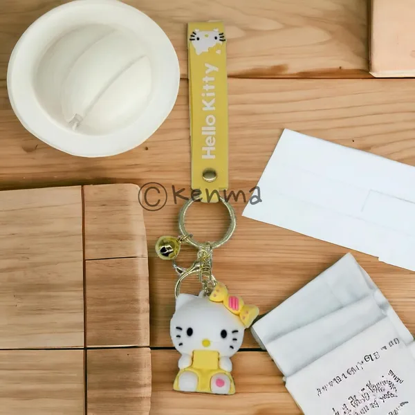 Cute_Yellow_Hello_Kitty_Model_2_3D_Keychain_Lanyard_Charm_Keyring