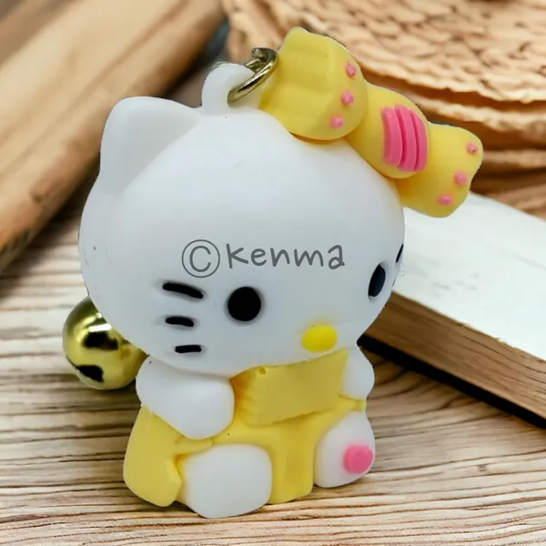 Cute_Yellow_Hello_Kitty_Model_2_3D_Keychain_Lanyard_Charm_Keyring