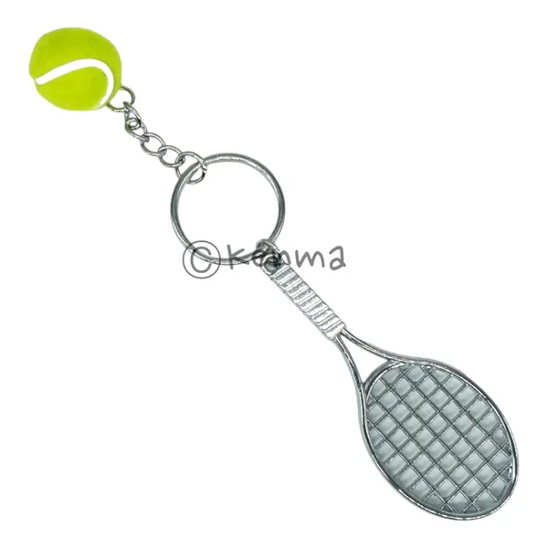 Metal_Badminton_With_Rubber_Ball_3D_Keychain_Lanyard_Charm_Keyring