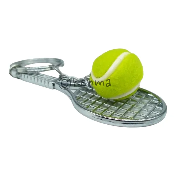 Metal_Badminton_With_Rubber_Ball_3D_Keychain_Lanyard_Charm_Keyring