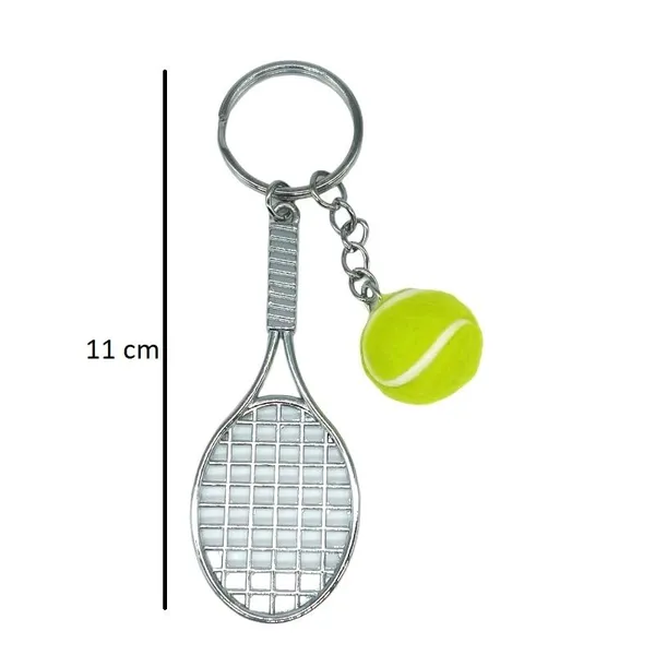 Metal_Badminton_With_Rubber_Ball_3D_Keychain_Lanyard_Charm_Keyring